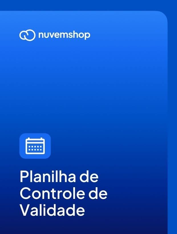 Capa de planilha de controle de validade.