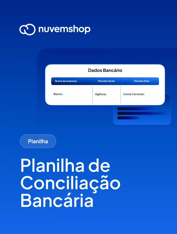 Capa da planilha de conciliação bancária da Nuvemshop, criada por especialistas.