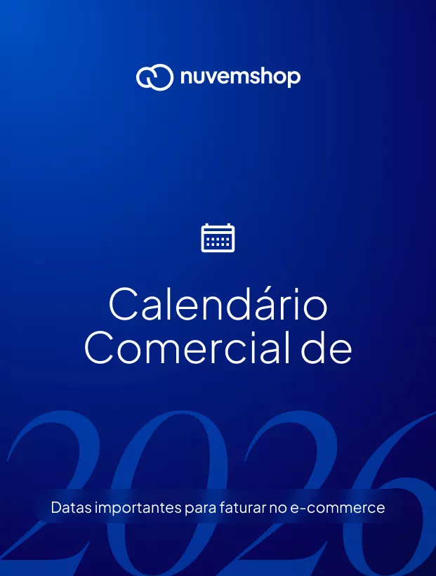 Capa do e-book de calendário comercial de 2026, com as datas mais importantes para o varejo.