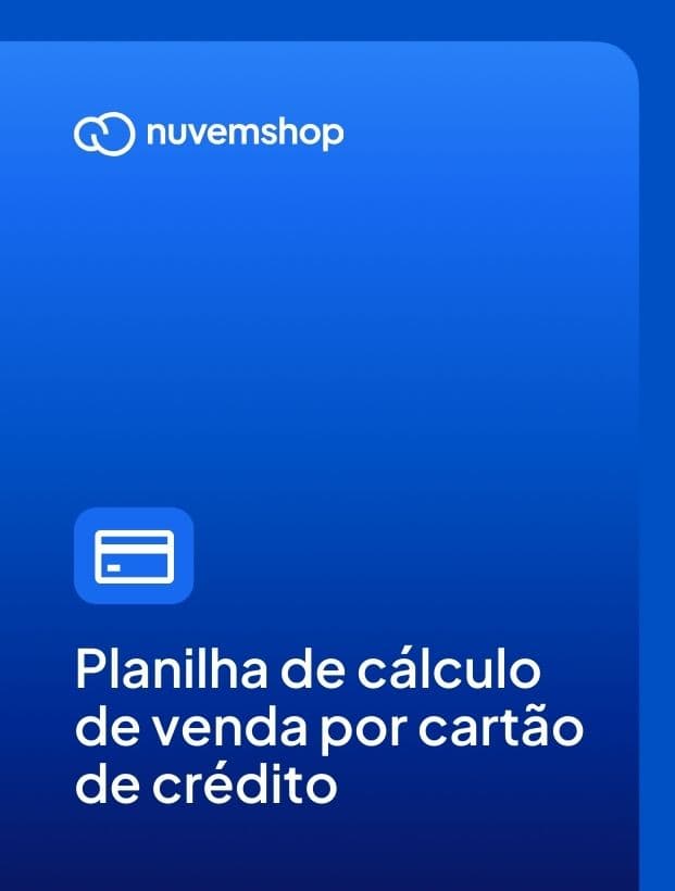 Capa da planilha de cálculo de preço de venda por cartão de crédito.