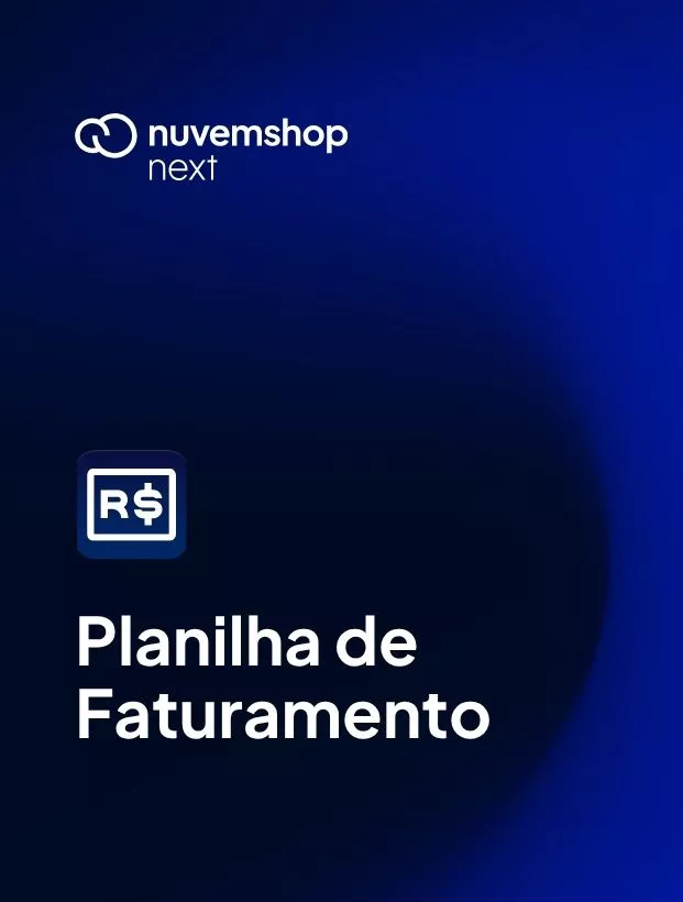 Capa da planilha de faturamento.